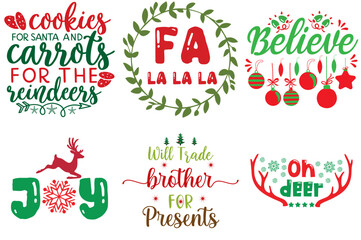 Merry Christmas and Winter Inscription Set Christmas Vector Illustration for Motion Graphics, Banner, Poster