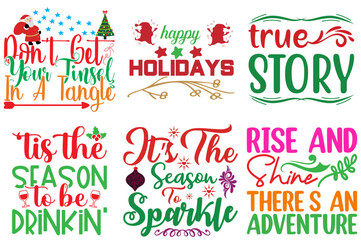 Merry Christmas and Winter Calligraphy Bundle Christmas Vector Illustration for Flyer, Holiday Cards, Icon