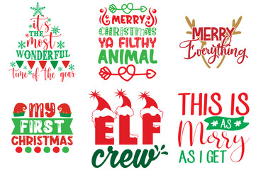 Merry Christmas Invitation Set Christmas Vector Illustration for Announcement, Newsletter, Icon