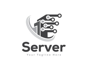 server connect database internet computer logo icon symbol design template illustration inspiration