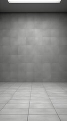 Simple room, gray Wall, tiled Floor