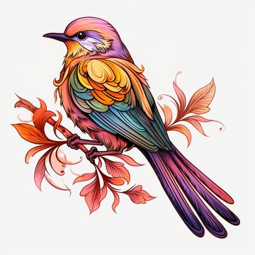 Intricate feather coloring in birds art