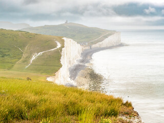 Birling Gap and Seven Sisters cliffs in East Sussex, England
