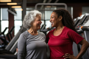Adult women person female gym exercising senior sport caucasian healthy lifestyle