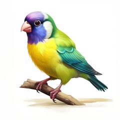 Lady Gouldian Finch full body