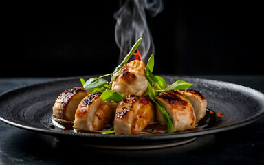 Capture the essence of Teppanyaki in a mouthwatering food photography shot Generative AI