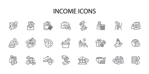 Fotobehang income icon set.vector.Editable stroke.linear style sign for use web design,logo.Symbol illustration. © zumrotul