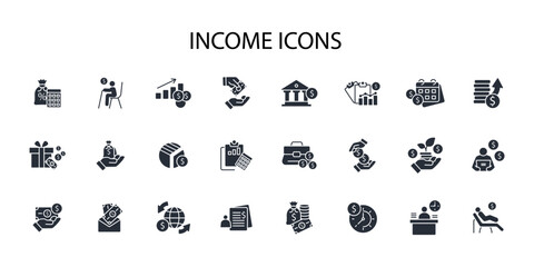 income icon set.vector.Editable stroke.linear style sign for use web design,logo.Symbol illustration.