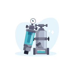 Industrial water filter, vector illustration in cartoon style on white
