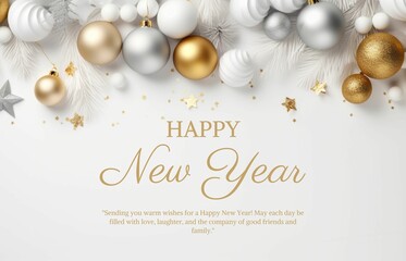 Fototapeta na wymiar Happy new year greeting card banner template 