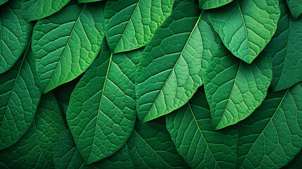Colorful abstract background with green leaf pattern, 3D illustraion.	