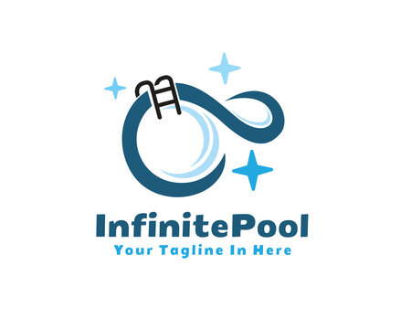 infinity swimming pool logo symbol design template illustration inspiration