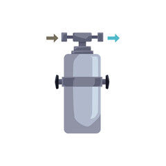 Gray water filter balloon flat style, vector illustration