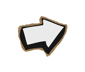 torn ripped paper directional arrow on transparent background