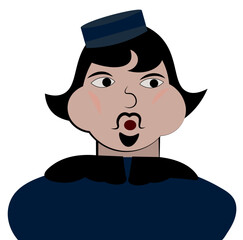 Character with a hat