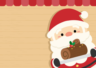 ブッシュドノエルを持つサンタクロース