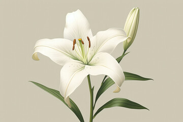 Fototapeta na wymiar Flower petal plant lily nature beauty blossom blooming white summer