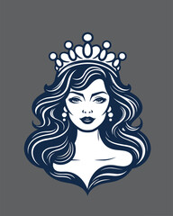 Beauty Pageant Queen Wearing Tiara Logo