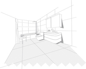 vector illustration kitchen hallway gas stove bathroom isolated icon