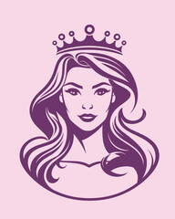 Beauty Pageant Queen Wearing Tiara Logo