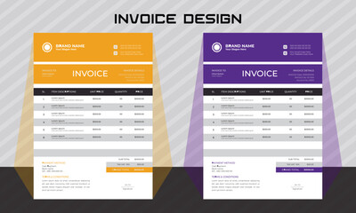 corporate modern professional business invoice template design.