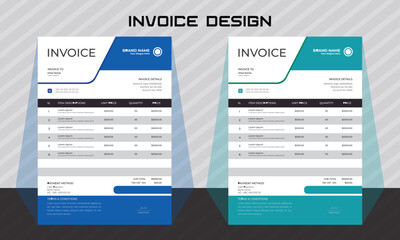 corporate modern professional business invoice template design.