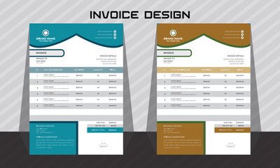 corporate modern professional business invoice template design.