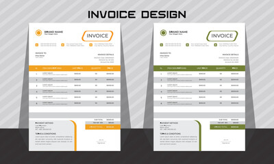 corporate modern professional business invoice template design.