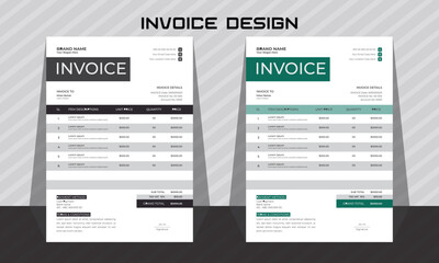 corporate modern professional business invoice template design.