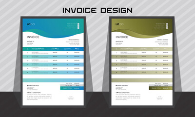 corporate modern professional business invoice template design.