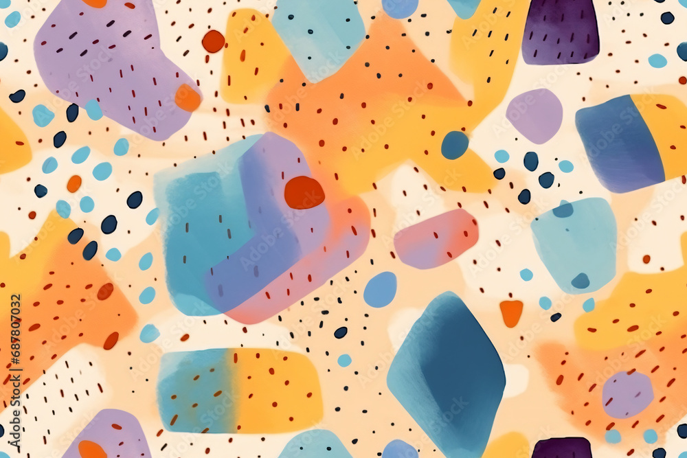 Poster seamless memphis pattern. ai generative