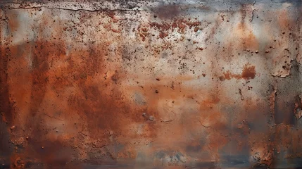 Fotobehang Old rusty metal wall texture background. Abstract grunge background for design © ffunn