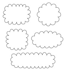 手書きのフレームセット　曲線フレーム