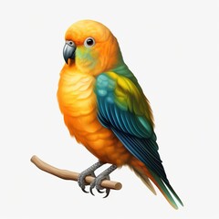 Orange-bellied Parrot on a branch
