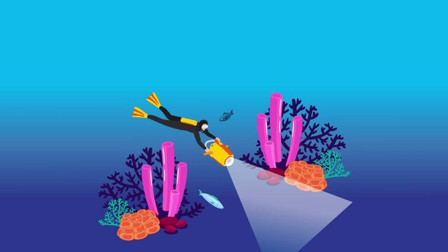 Man diving with underwater scooter tow sled