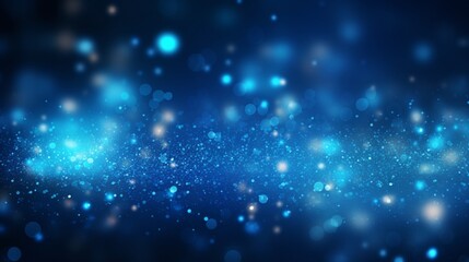 Blue glow particle abstract bokeh background, Ai Generate 