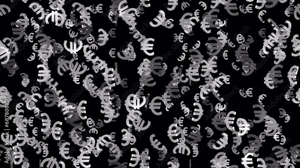 Aufkleber euro money bank loop tile swirl with alpha. this 3d animation of euros is loopable and tileable and 