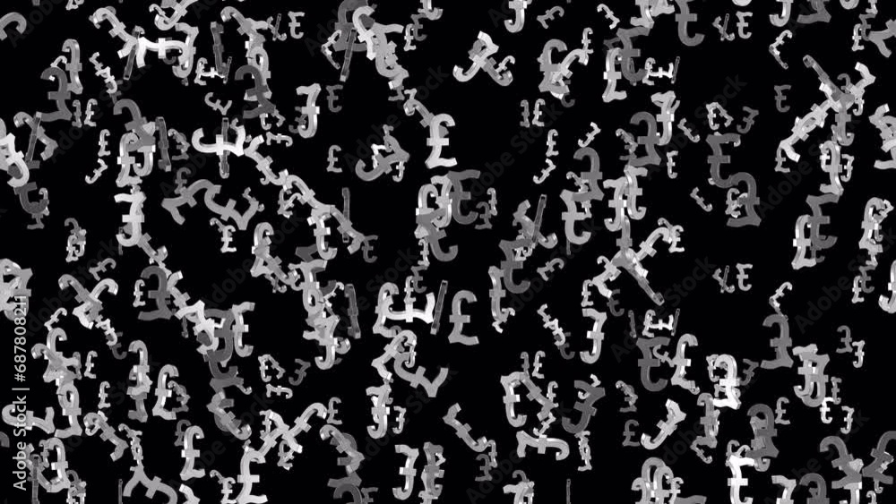 Aufkleber pound money economy loop tile swirl with alpha. this 3d animation of british pounds sterling is loop