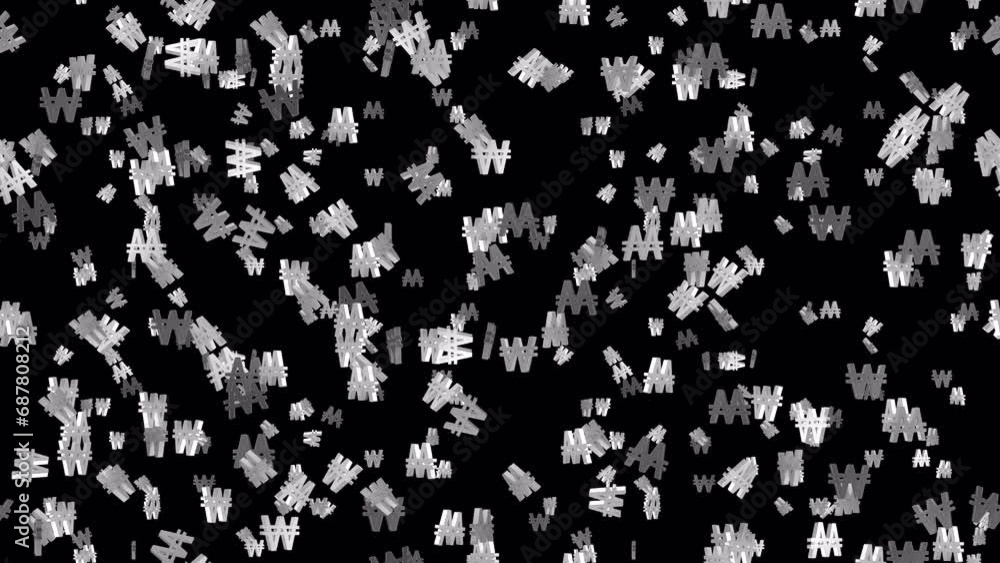 Aufkleber won money business loop tile swirl with alpha. this 3d animation of won is loopable and tileable and