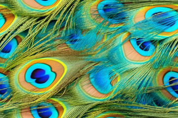 peacock feather seamless texture. ai generative