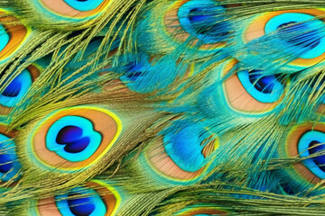 Obraz premium peacock feather seamless texture. ai generative