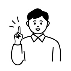 説明する男性のイメージ素材