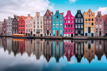 Foto op Aluminium Colorful buildings in Amsterdam © Veniamin Kraskov