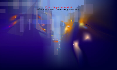 Blurred gradient abstract city street vector illustration background design. Colorful, hand drawn.