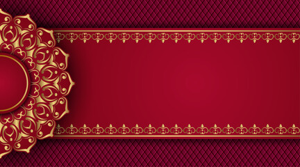 Red luxury background with mandala ornament
