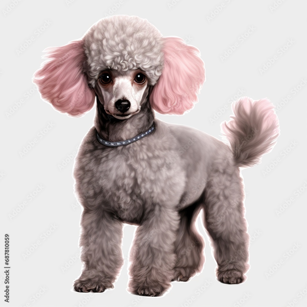 Wall mural poodle puppy isolated on white