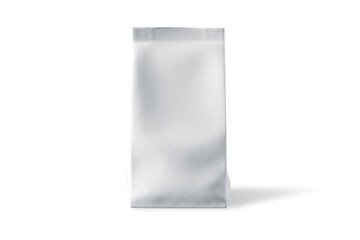 Close up view coffee paper bag isolated fit for your product project.