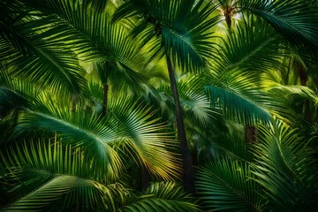 Beautiful palm trees groove landscape
