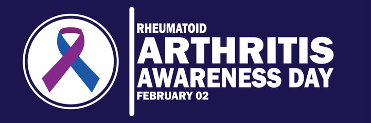 Rheumatoid Arthritis Awareness Day. February 02. Holiday concept. Template for background, banner, card, poster with text inscription. Vector illustration