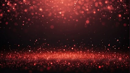Fototapeta na wymiar Abstract background with red glittering particles and bokeh. Vector illustration